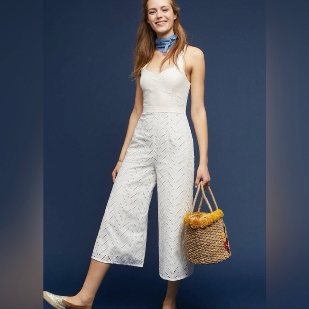 Anthropologie etc:twa Alice Eyelet
Jumpsuit in White Size 8